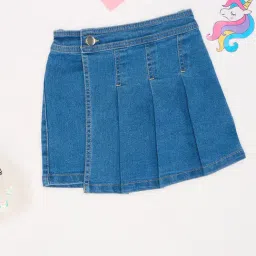 Pantaloons Junior Medium Blue Blue Skirt-image-11
