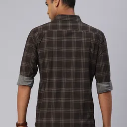 Majestic Man Men Custom Slim Fit Checked Casual Shirt image 2
