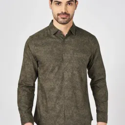 Byford By Pantaloons Green Cotton Slim Fit Printed Shirt-picture-24