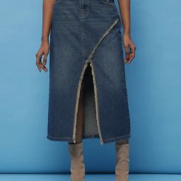 Label Ritu Kumar Blue Midi Skirt-picture-2