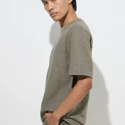 ETA by Westside Dark Sage Knitted Relaxed-Fit Cotton-Blend T-Shirt-picture-23