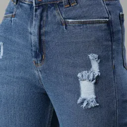 SHOWOFFFF Casual Mom Fit High-Rise Blue Jeans image 5