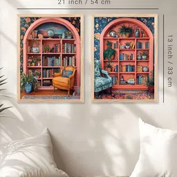 Kotart Brown & Green 2 Piece Wood Abstract Wall Paintings image 5