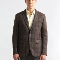 Arrow Checked Notched Lapel Single Breasted Tailored Fit Blazer image 2