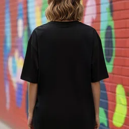 BENNY BROOKS Women Typography Printed Drop-Shoulder Sleeves T-shirt image 4