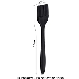 We3 Set Of 3 Black Silicon Pastry Brush image 4