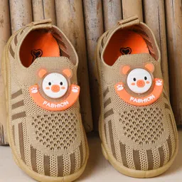 KATS Mesh Detailed & Teddy Bear Face Applique Detailed Shoes - Beige-picture-17
