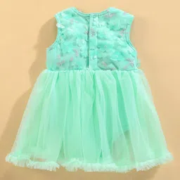 Mark & Mia Cotton Sleeveless Frock Style Party Onesie With Sequin Detailing- Green image 2