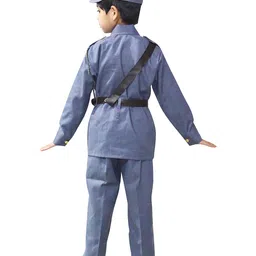 Kaku Fancy Dresses Full Sleeves Indian Air Force Costume Set - Blue image 3
