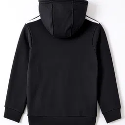 ADIDAS KIDS Cotton Knit Full Sleeves Solid Hooded Sweatjacket - Black image 3