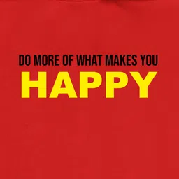 NUSYL Fleece Full Sleeves Do More Of What Makes You Happy Text Printed Hoodie - Red image 4