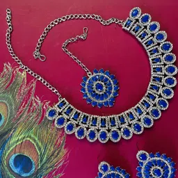 Anouk Rhodium Plated Stone Studded Jewellery Set-picture-39