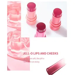 FAVON Set Of 2 Jelly Blush Lipstick Stick For Cheek Tints - 10 g Each - Peach & Dark Pink image 3
