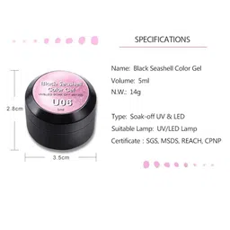 BELLE GAGA Black Seashell Color Gel Nail Polish - 5 ml - Shade U08 image 3