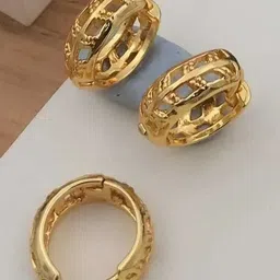 SHREE KRISHNA SHOPPING Unisex Gold-Plated Circular Hoop Earrings image 1