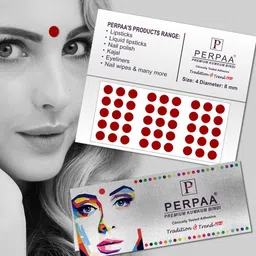 PERPAA Premium Kumkum Set Of 16 Round Stick On Bindi Book - Red 03 ,Black 04 ,Dark Maroon 05,Light Maroon 11 image 5