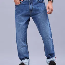 V-Mart Men Straight Fit Mid-Rise Heavy Fade Cotton Denim Jeans-image-31