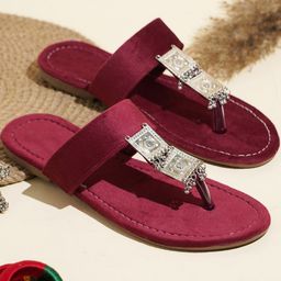 TRYME Women Embellished Ethnic Open Toe Flats-picture-27