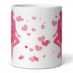 Mr UVD White & Pink Graphic Printed Ceramic Glossy Mugs 350 ml image 3