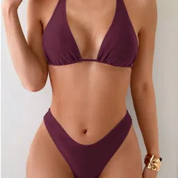 Bartus Triangular Tie-Up Halter-Neck Quick-Dry Swim Bikini Set-picture-21