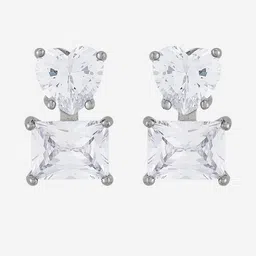 Kushal's Fashion Jewellery Rhodium-Plated Studs Earrings-picture-37