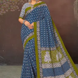 all about you Ethnic Motifs Block Print Saree-picture-35