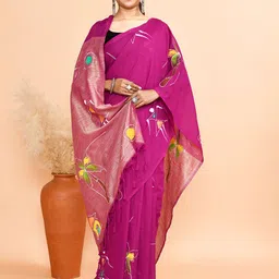 SPRISH Ethnic Motifs Pure Cotton Khadi Saree-picture-49