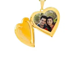 Stylewell Unisex Set Of 2 Stainless Steel Gold-Plated Heart Shaped Pendants With Chains-image-93