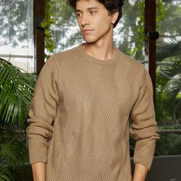 Campus Sutra Men Cable Knit Pullover Sweaters-picture-19