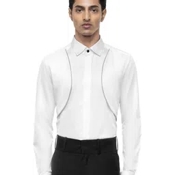 SDS By Kushal Shah Men Classic Tailored Fit Solid Spread Collar Cotton Casual Shirt-picture-11