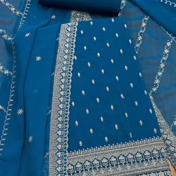 Soch Embroidered Silk Crepe Unstitched Dress Material-image-91