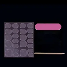 The Pink Truck Set Of 24 Artificial Reusable Nails With Glue - Pink With Golden Coffin image 2