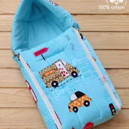 Babyhug Sleeping Bag Cars Print - Sky Blue-picture-27