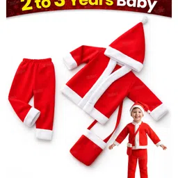 Fiddlerz Santa Claus Dress for Kids Christmas Costume Dress with Jacket Pant Cap Pouch Santa Dress for Boys and Girls-picture-15