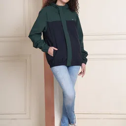 HOUSE OF VEDAS Color Blocked Waterproof Hooded Rain Jacket image 5