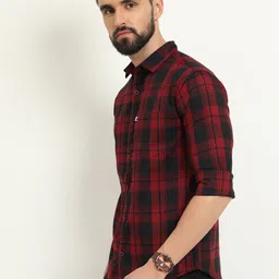 ALLWIN PAUL Men Comfort Shepherd Checks Opaque Checked Casual Shirt image 4