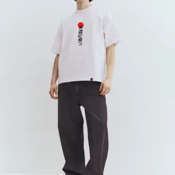 MaverIQ Typography Printed Drop-Shoulder Sleeves Oversized Cotton T-shirt image 3