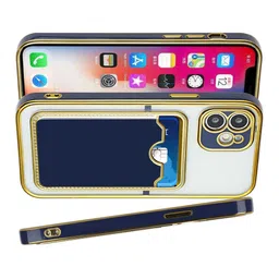 Luxury Kase Solid iPhone 11 Electroplated Phone Case With Card Holder Back Case image 5