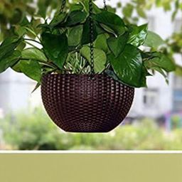 Go Hooked Rattan Hanging Planters Pot with Metal Hanging Chain-picture-11