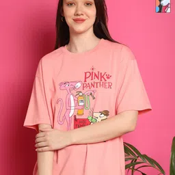 Tromko Women Pack of 2 Graphic Printed Round Neck Cotton Relaxed Fit T-shirts-image-28