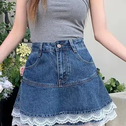 StyleCast x Revolte Women Layered A-Line Denim Mini Skirt-picture-24