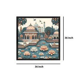 999Store Peach Colored & Grey Garden Printed Canvas Wall Art image 2