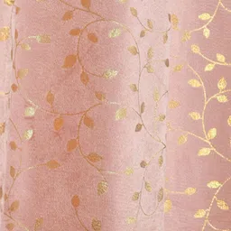 Galaxy Home Decor Rose Gold-Toned 2 Pieces Floral Printed Room Darkening Long Door Curtain image 5