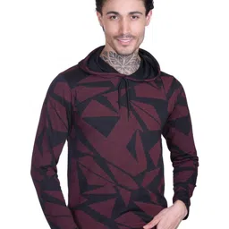 FIRST SLEEP Men Printed Hooded Pockets Slim Fit T-shirt-picture-55