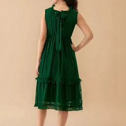 all about you Ruffled Crepe Fit & Flare Dress image 2