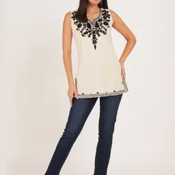 Missethic Ethnic Motifs Embroidered Thread Work Pure Cotton Regular Straight Kurti-picture-17
