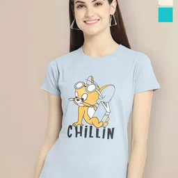 Metronaut Women Pack of 3 Tom & Jerry Graphic Printed Round Neck Cotton T-shirts-picture-41