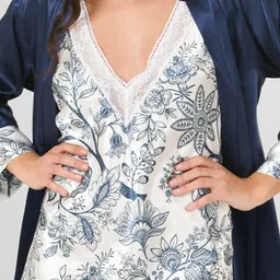 Trendyol Women Printed V-Neck Regular Nightdress image 2