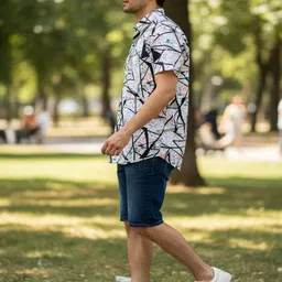 JENSI ENTERPRISE Men Classic Fit Abstract Printed Spread Collar Casual Shirt image 5