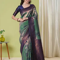 HI FI NX Floral Silk Blend Designer Banarasi Saree-picture-34
